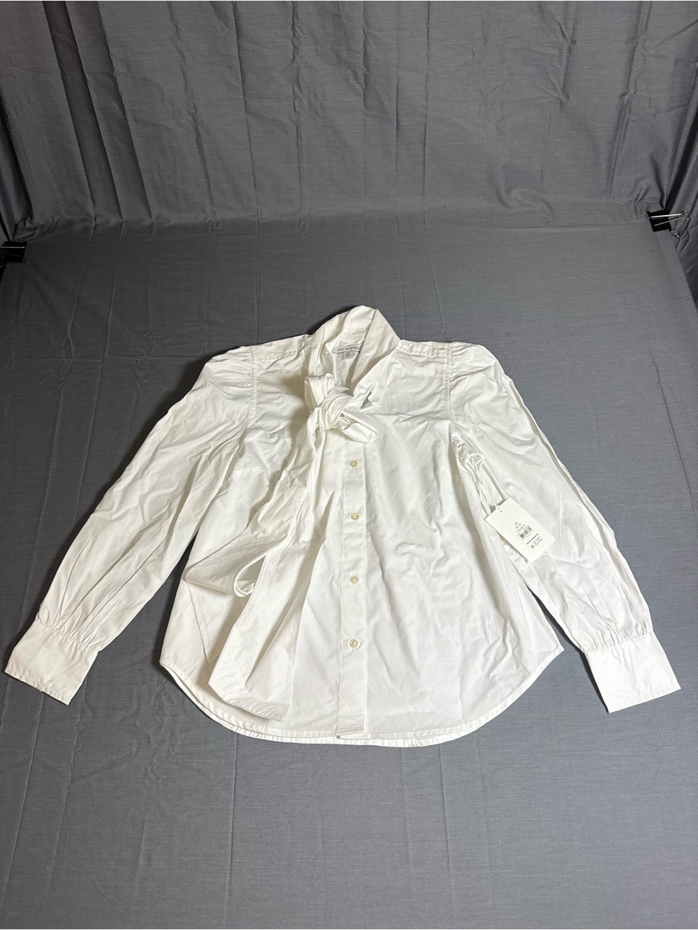 White Tie-Neck Button-Down Shirt - Women's Style for Men Shirts